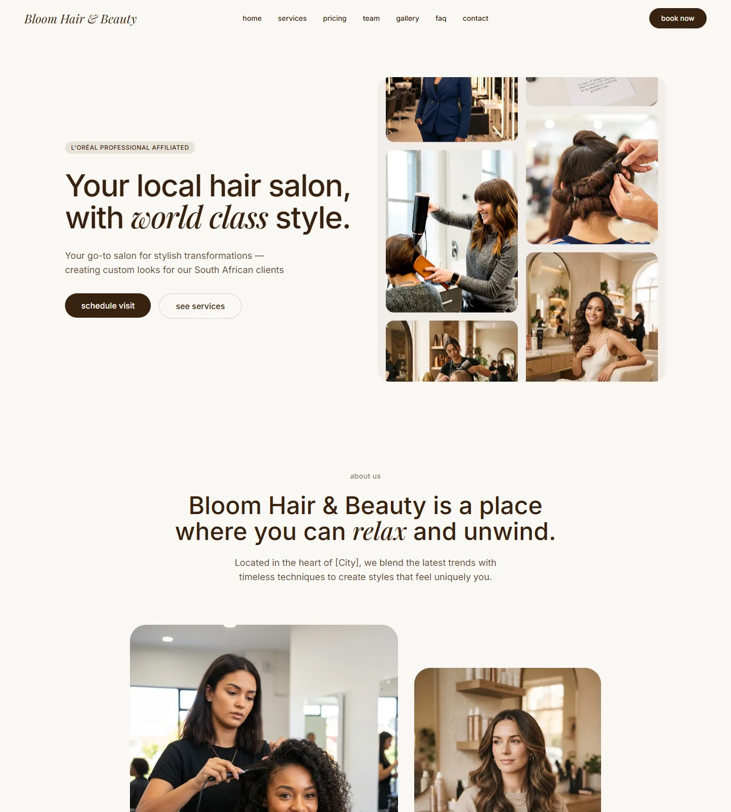 Bloom Hair &amp; Beauty Website Template