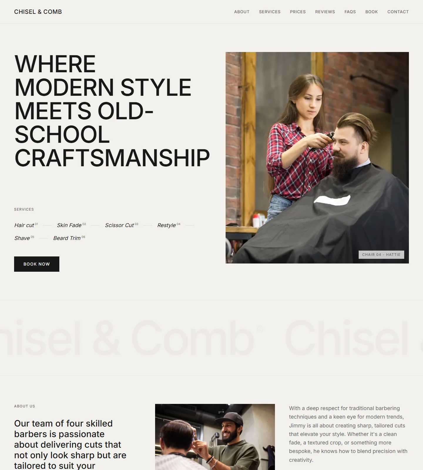 Chisel &amp; Comb Website Template