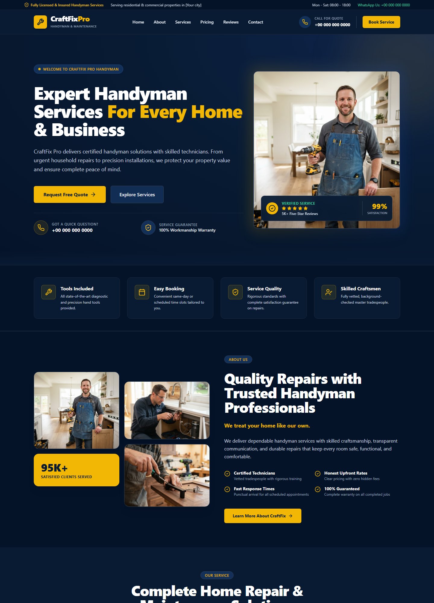 Craft Fix Pro Website Template