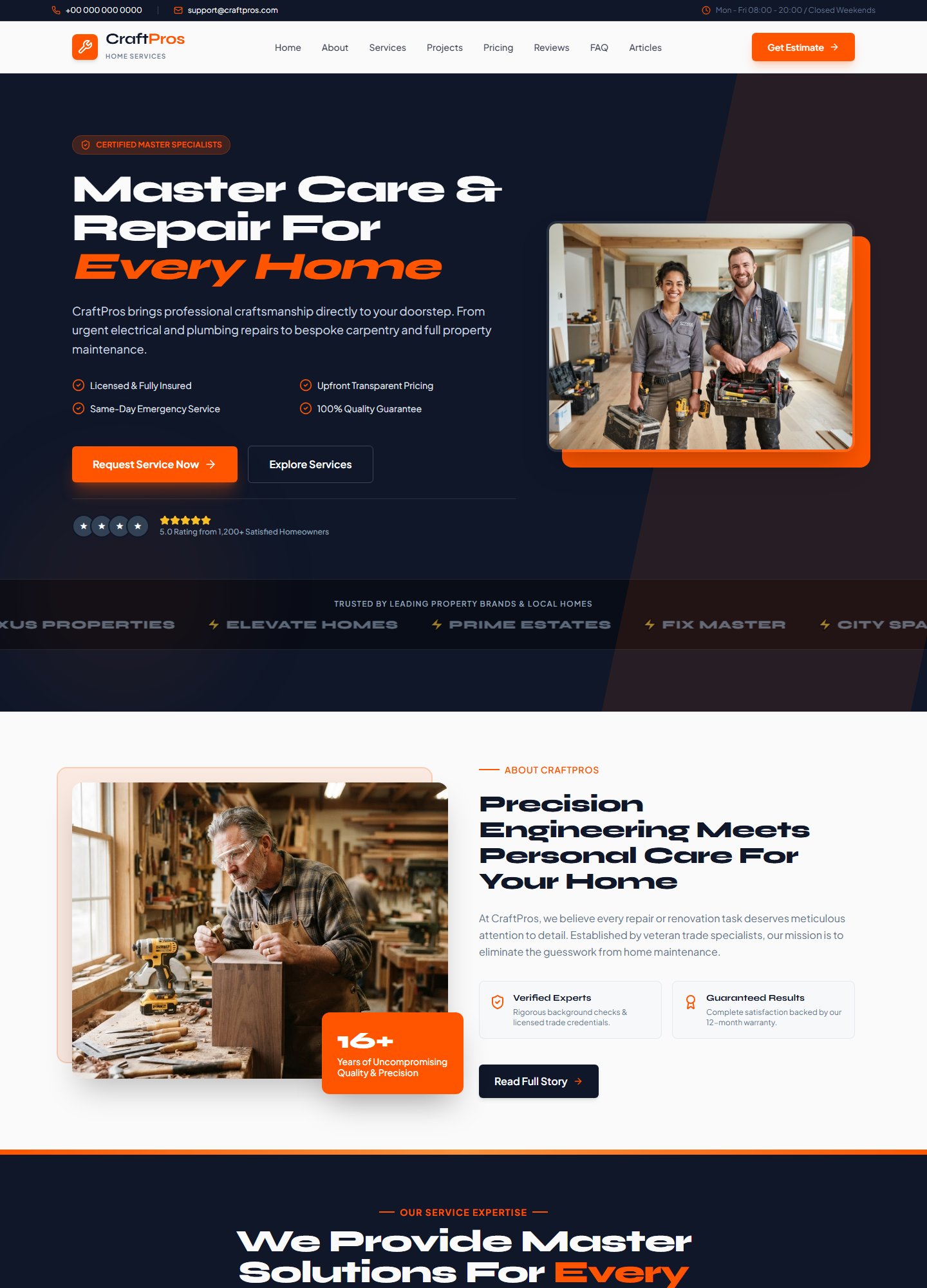 Craft Pros Website Template