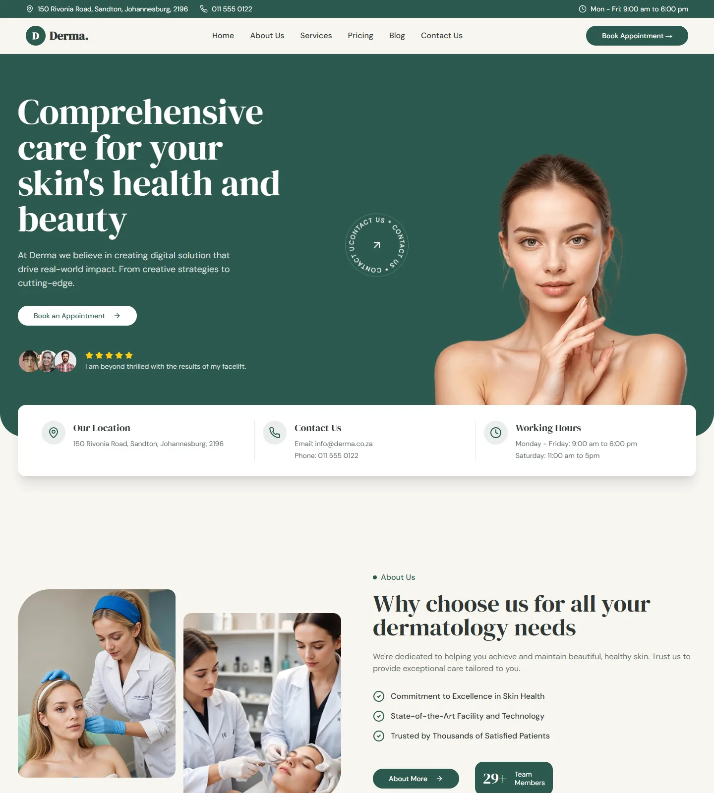 Derma Website Template