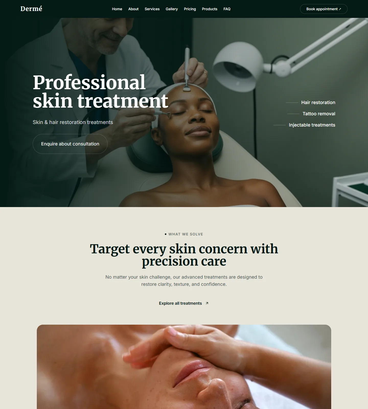 Dermé Website Template