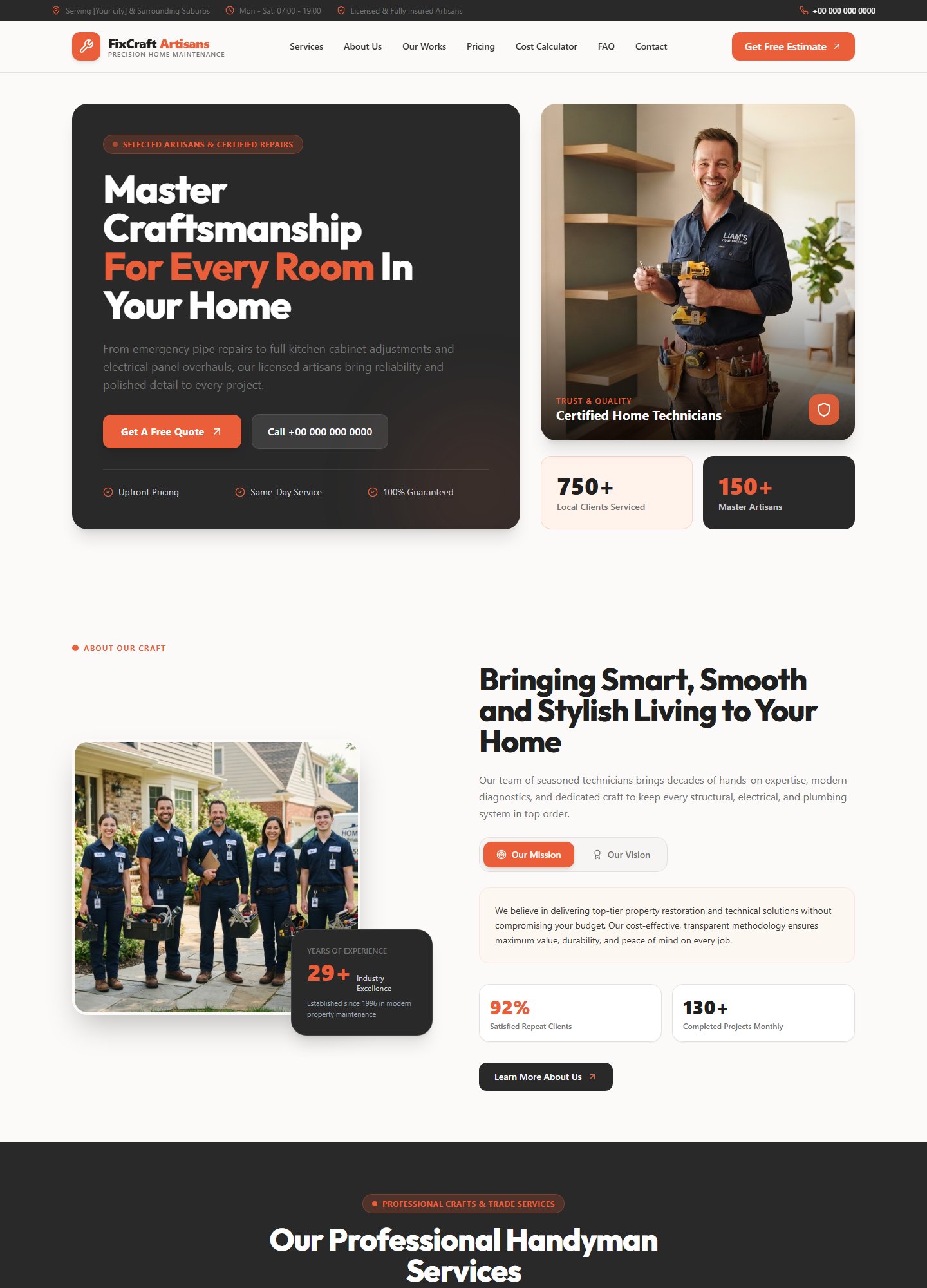 Fix Craft Artisans Website Template