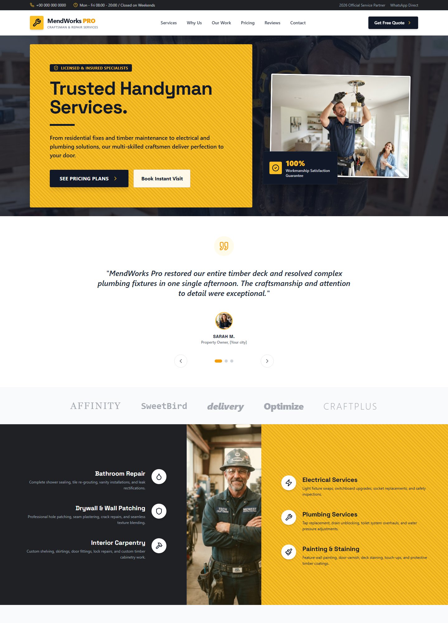 Mend Works Pro Website Template