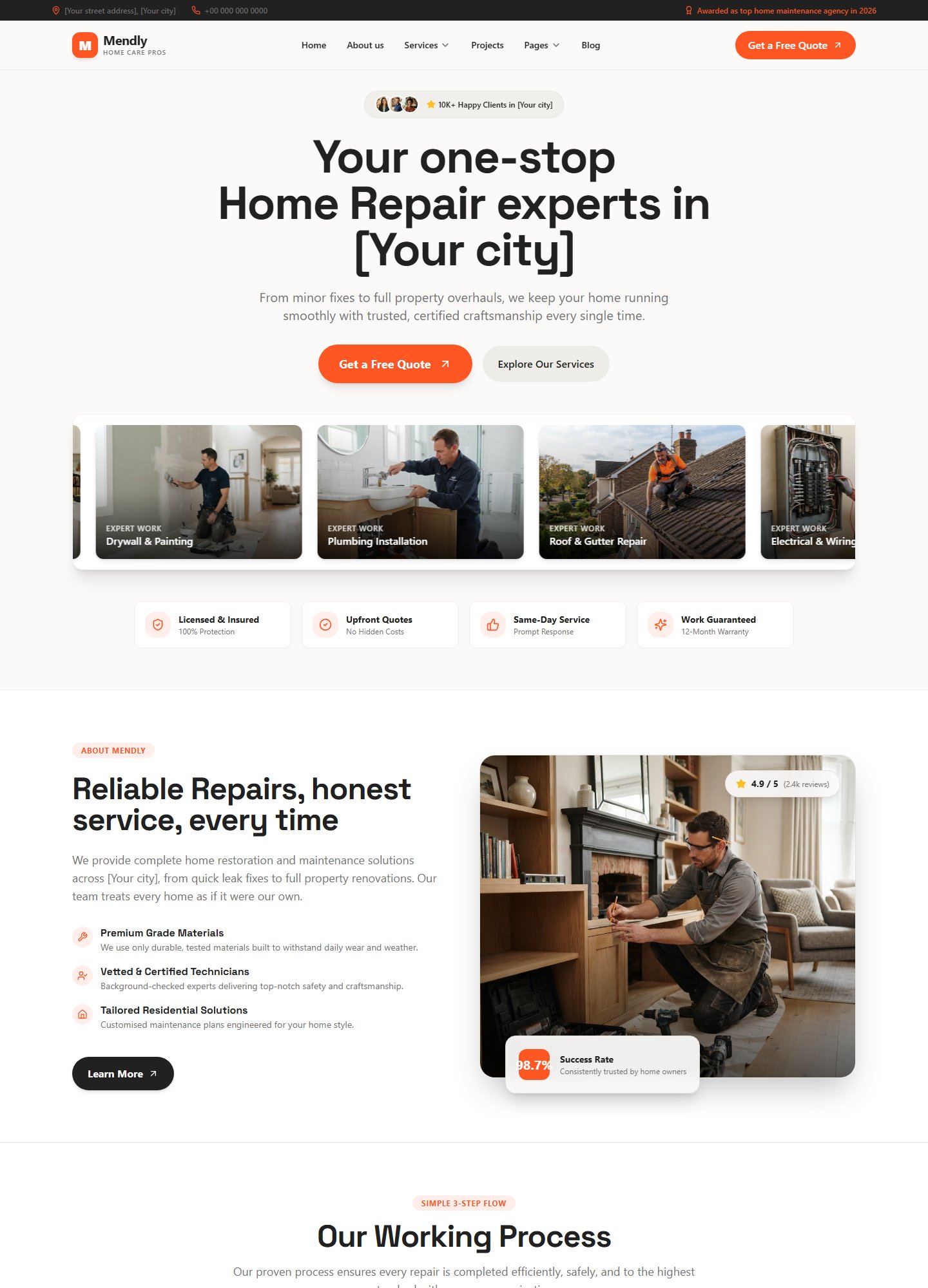 Mendly Website Template