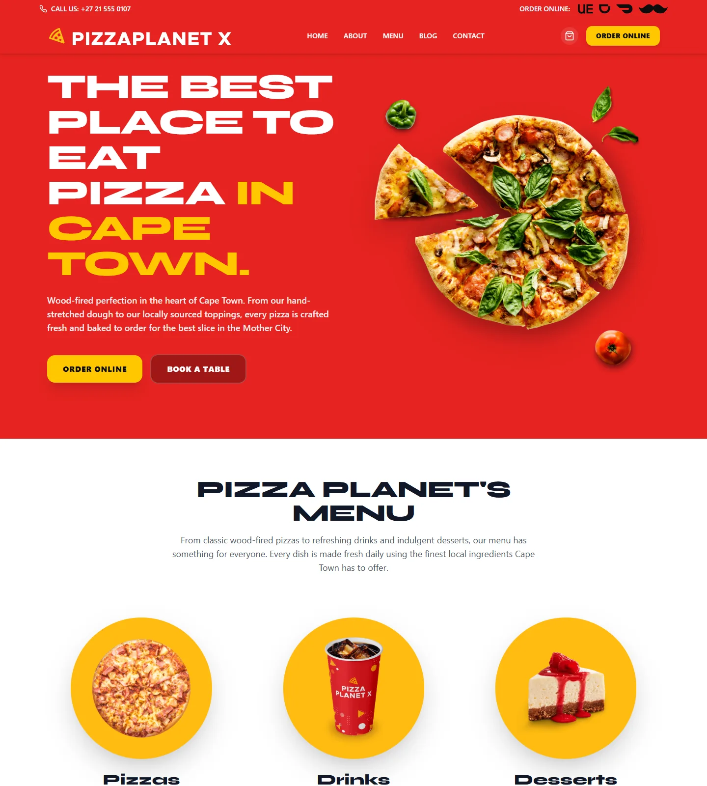 PizzaPlanet X Website Template
