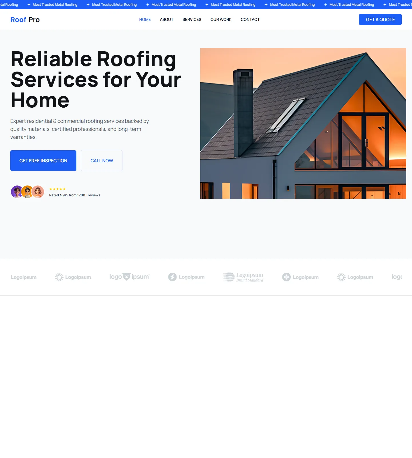 Roof Pro Website Template