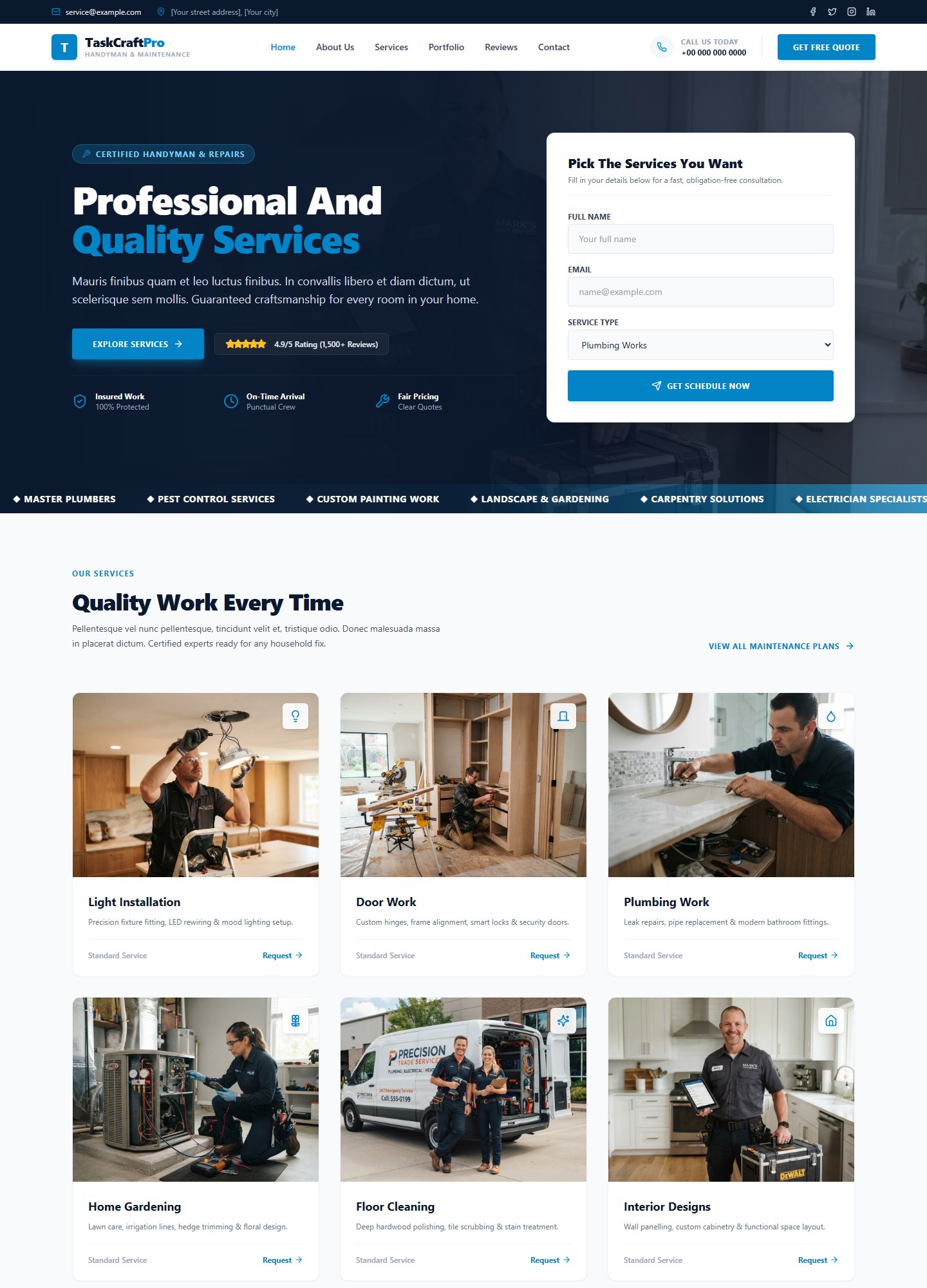 Task Craft Pro Website Template