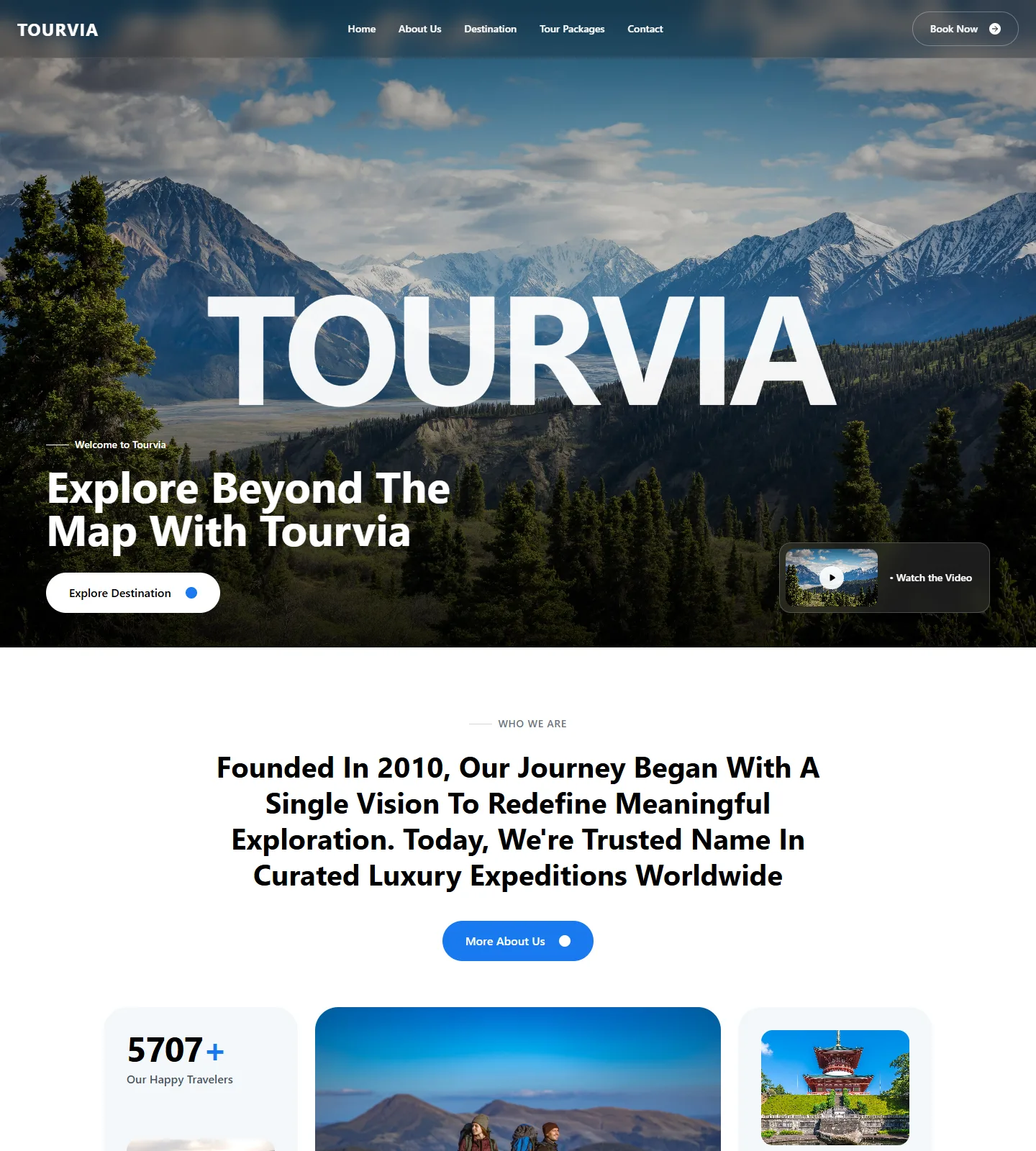 Tourvia Website Template